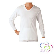 Gunze GQ-1 Series 2-Piece Set Long Sleeve U-Neck Shirts Men's 100% Cotton picture