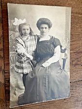 Lady and Daughter Portrait Real Photo Postcard RPPC picture
