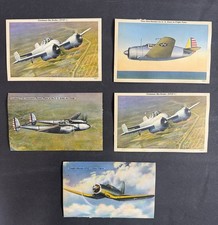 Vintage WWII Military Aviation Aircraft Postcards Lot of 5 US Navy Army 1940s picture