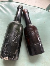 Antique 1800’s Beer Malt Bottle Set 2 Chas Gibbens Philadelphia And JSP N. Y.  picture