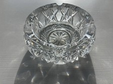 Vintage Heavy Cut Crystal Glass Ashtray - 6” picture
