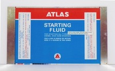 Vintage  Auto 1960s Atlas Starting Fluid Body Blank Flat Sheet Litho Canada picture