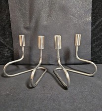 Vintage Modernist Italian Silver Plated Candle Holder Circa 1950s Poseable Art picture