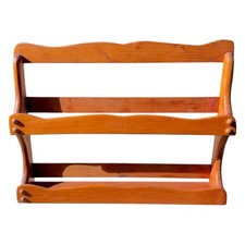 Vintage 2 Tier Wood Spice Rack Knick Knack Wall Shelf Farmhouse Cottage Country picture