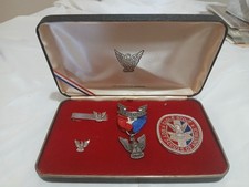 Vintage Sterling Silver Eagle Scout Presentation Medal Set Boxed Patch Pins BSA picture