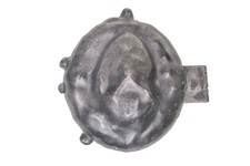 Extremely Nice Antique Santa Face in Holly Pewter Ice Cream Mold picture