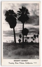 Vintage Frashers Foto Card Twenty Nine Palms California Desert Sunset RPPC picture