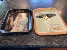 Two Vintage Coco Cola Metal Trays picture