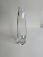 Clear Glass Vase Bottom Bubble Polished Bottom Unsigned Flower Bud Tall Vase picture