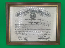 1952 West Virginia State College Diploma Framed Bachelor Degree - LV47 picture