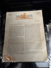 WATCHTOWER LETTER MAGAZINR DISTRIBUTION 1949 picture