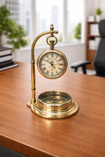 Brass Table Clock Victorian Vintage Projection Clock For Table, Nautical Gift picture