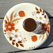 Vintage Kingsbury Dogwood Enamelware Cookware Replacement Lid Only 8 inch picture