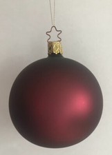INGE GLAS/Merck OLD WORLD CHRISTMAS ORNAMENTS-Set of 12- SILK BURGUNDY -VINTAGE picture