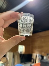 Original J.L. Marks Distiller Middleburg PA Etched Shot Glass RARE picture