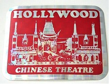 2 1970s Hollywood CA Chinese Theatre NOS New Prism Tourist Souvenir Sticker picture