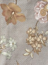 Hodsoll McKenzie Wild Airum Vintage Floral Cotton Drapery Fabric Taupe 3 Yards picture