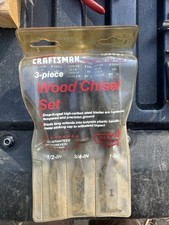 Vintage Craftsman 3-Piece Wood Chisel Set USA 1/2” 3/4” 1” with Original Case picture