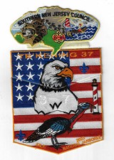 OA 37 Te'Kening S26&X22 2005 National Jamboree Flap Set ORG Bdr. Southern NJ [NY picture