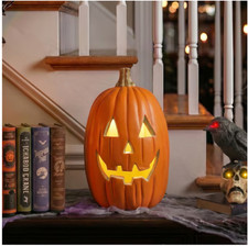 Haunted Living Lighted Jack-O-Lantern 1.5-ft LED Decoration Halloween Pumpkin picture