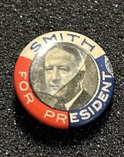 1928 Al Smith For President Campaign Pinback Button 3/4”Bastian Bros Rochester picture