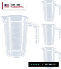 Plastic Measuring Beaker, 4 Pcs Liquid Measuring Cups, 100 ml Unbreakable Gradua picture
