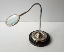 Brass antique flexible gooseneck magnifying glass desktop decor collectible gift picture