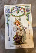 Raphael Tuck & Sons Fröhliche Weihnachten Christmas Child Postcard Posted Stamp picture