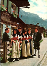 Vintage Postcard Oberstdorf Allgau Germany Historic Traditional Costumes Airmail picture