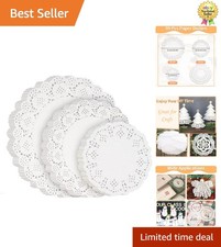 Elegant Paper Lace Doilies - Ideal for Desserts & Crafts, 99 Pieces Included picture