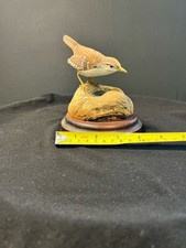Ed Otwell Hand Carved Wren at Water Hole Bird Carving Driftwood EO-376 1990 picture
