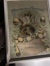 Rare 1907 Victorian Marriage Certificate New Brunswick Framed Lithograph picture