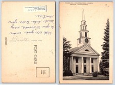 Grafton Massachusetts Evangelical Congregational Church Spire Postcard BG405 picture