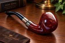 VINTAGE STANWELL SILVER MOUNT BENT APPLE – Briar Pipe 1998 MADE IN DENMARK  NOS picture