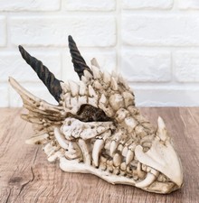 Ebros Jurassic Beowulf Elder Dragon Head Skull Realistic Fossil Statue 7.75