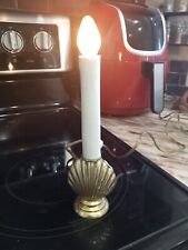 Vintage Brass Scalloped Sea Shell WORKS Candle Lamp 7