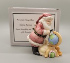 PHB Santa Series Trinket Box Santa Searching the Globe Midwest Cannon Falls picture