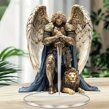 Archangel Michael Statue Religious Home Office Desktop Decor Father's Day Gift picture