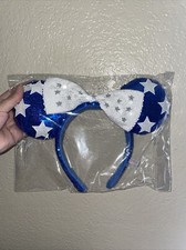 Japan Tokyo Disney Resort Minnie Mouse Blue White Sequin Headband Ears Japan New picture
