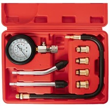 NEW Probador de compresión medidor de presión Kit de probador Motor de gasolina picture