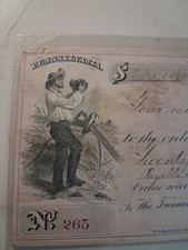 SLING'S🪙 1871 Bank 🏦 Check Promissory Note Pennsylvania Company Antique Check  picture