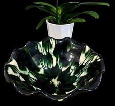 Vintage Oaxacan Mexican Majolica Dripware Pottery Decorative Bowl Handcrafted picture