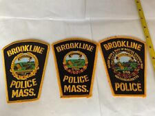Brookline MA. Police Collectable Patch Set. All no sew marks ,all different.rare picture
