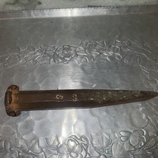 LARGE VERY PRIMITIVE ANTIQUE HAND FORGED BLACKSMITHED IRON PUNCH TOOL FAST SHIP picture