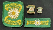 REDUCED 4 Vintage Girl Scout JULIETTE LOW BIRTHPLACE ITEMS-2 PINS-2 PATCHES picture