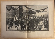 1888 Kaiser Wilhelm I Funeral Procession Antique German Magazine Print Berlin picture