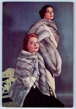 c1950's Women Albert Gioielli Furrier Fur Scarf Fashion Advertising Postcard picture