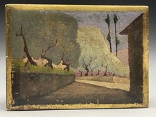 Gorgeous Hand Painted Landscape On Italian Toleware Mid Century Box picture