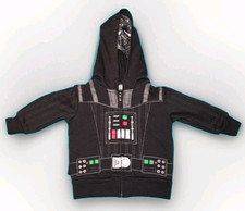 Star Wars Darth Vader Zip Up Hoodie With Cape Build In Mask Size 12M NWOT picture