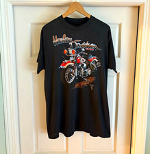 Vintage 80’s Harley Davidson 3D Emblem Motorcycle Tee Size XL 1989 picture